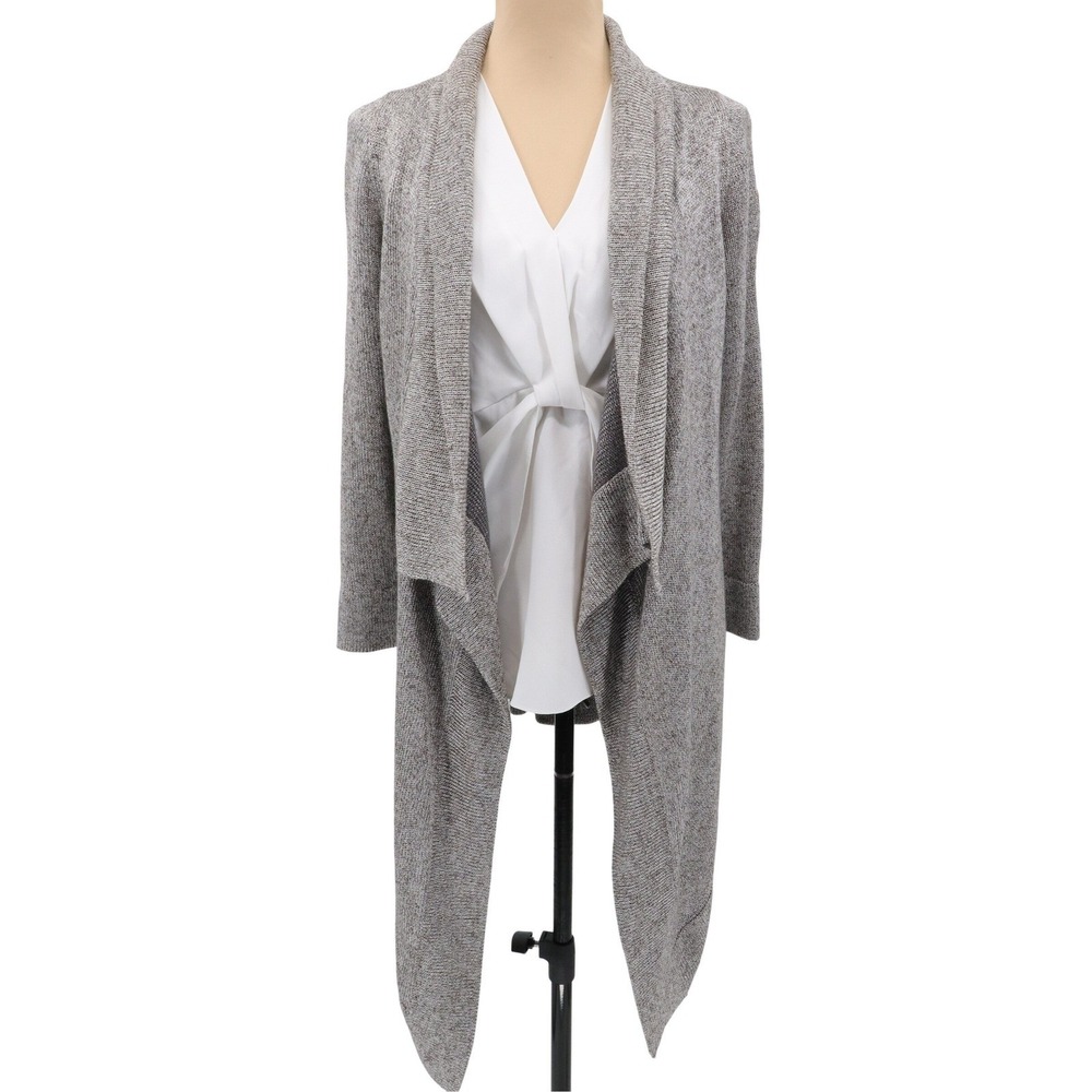 STUDIO BY BARBARA WELLS Size M Gray‎ Waterfall Cardigan Sweater Long Sleeve